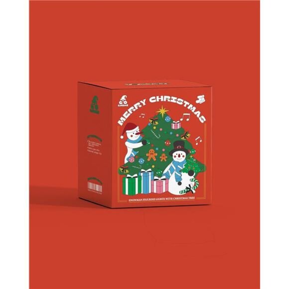 Duo 5'' Resin Snowman Figurines with Lighted Christmas Tree Wreath - Christmas - Picture 5 of 7